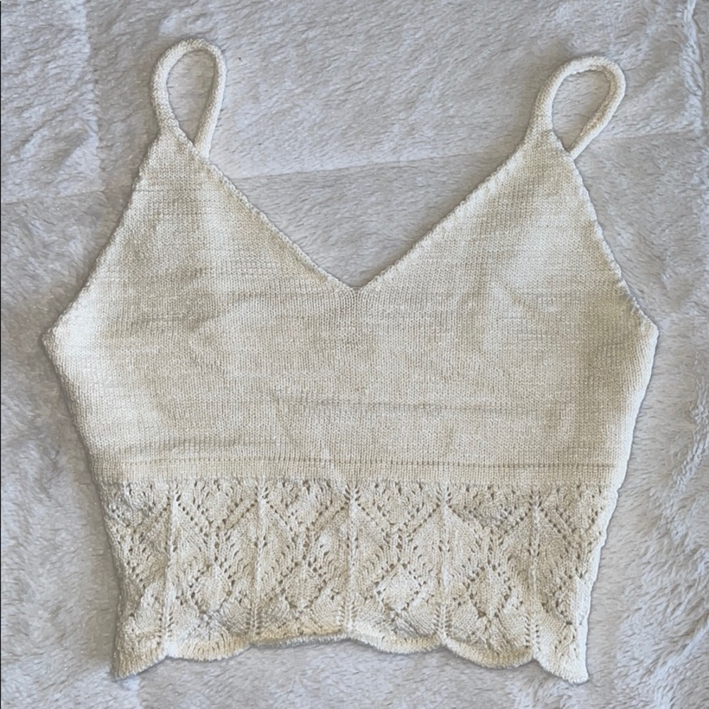 White Knit Crop